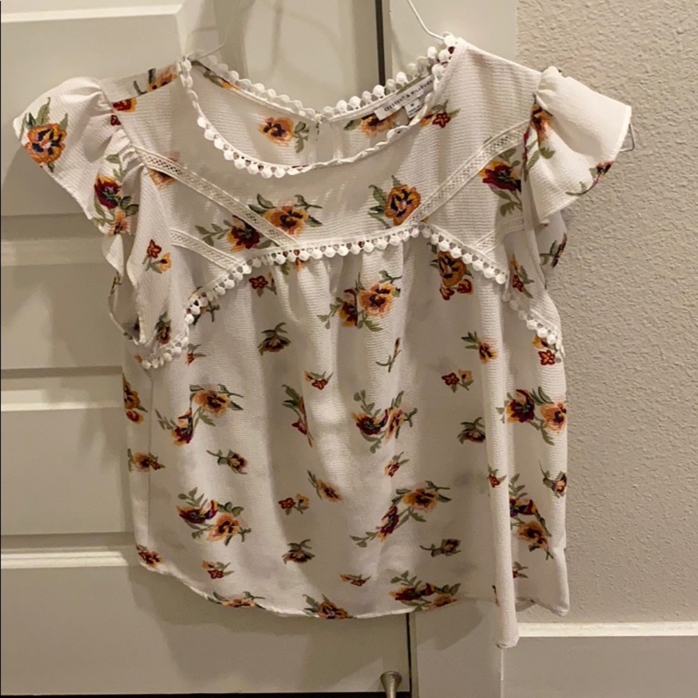White Floral Top